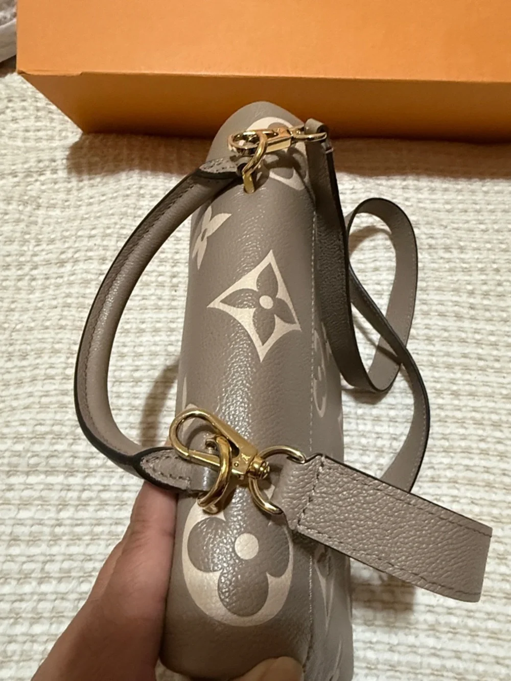 Louis Vuitton Taupe & Cream Monogram Top Handle Satchel - Picture 10 of 10